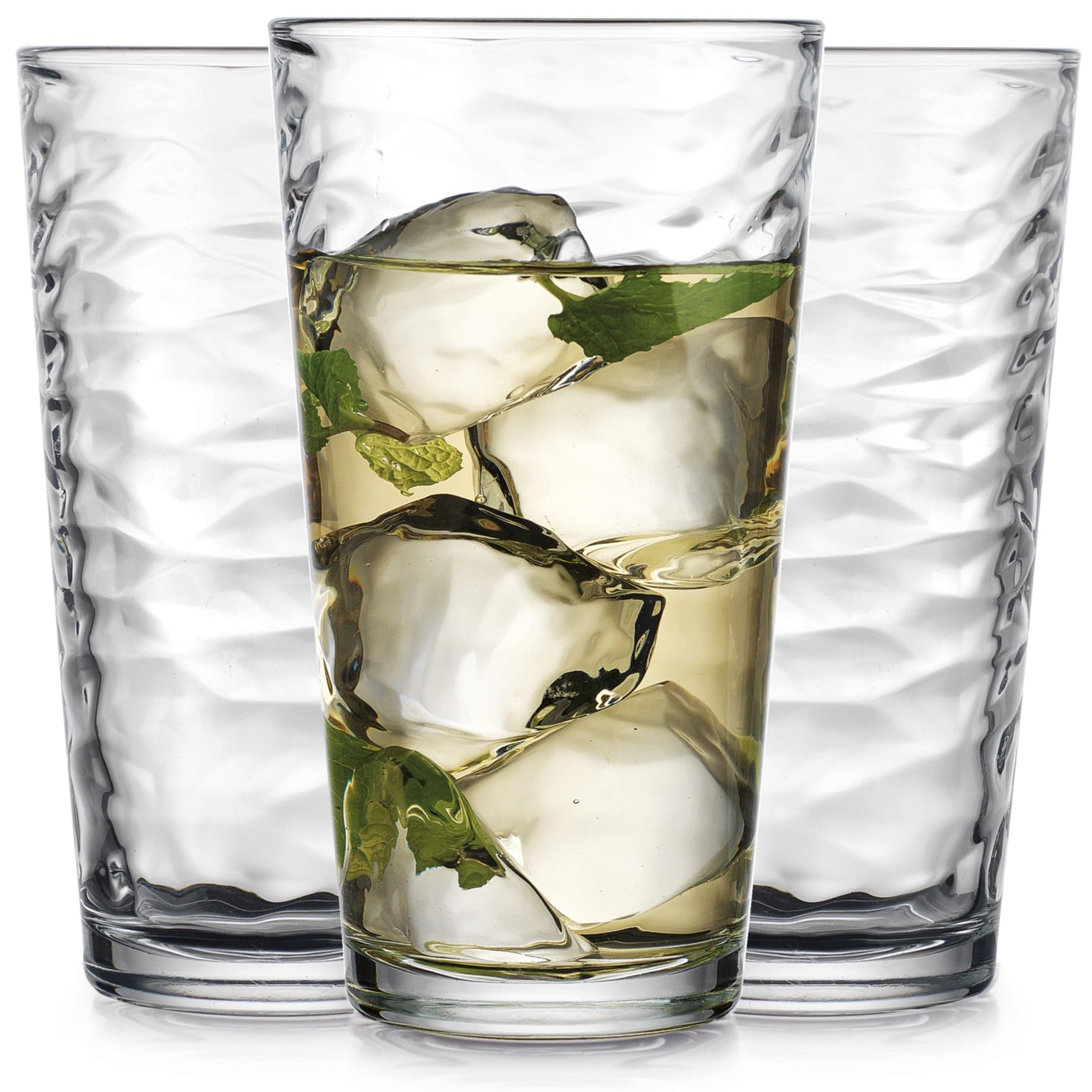 Amazon.com: Glaver's Hammered Glass Cups. Cocktail Drinking